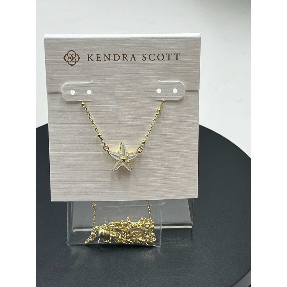 Kendra Scott Parker Starfish Gold Short Mother of Pearl Pendant Necklace New - Picture 5 of 7